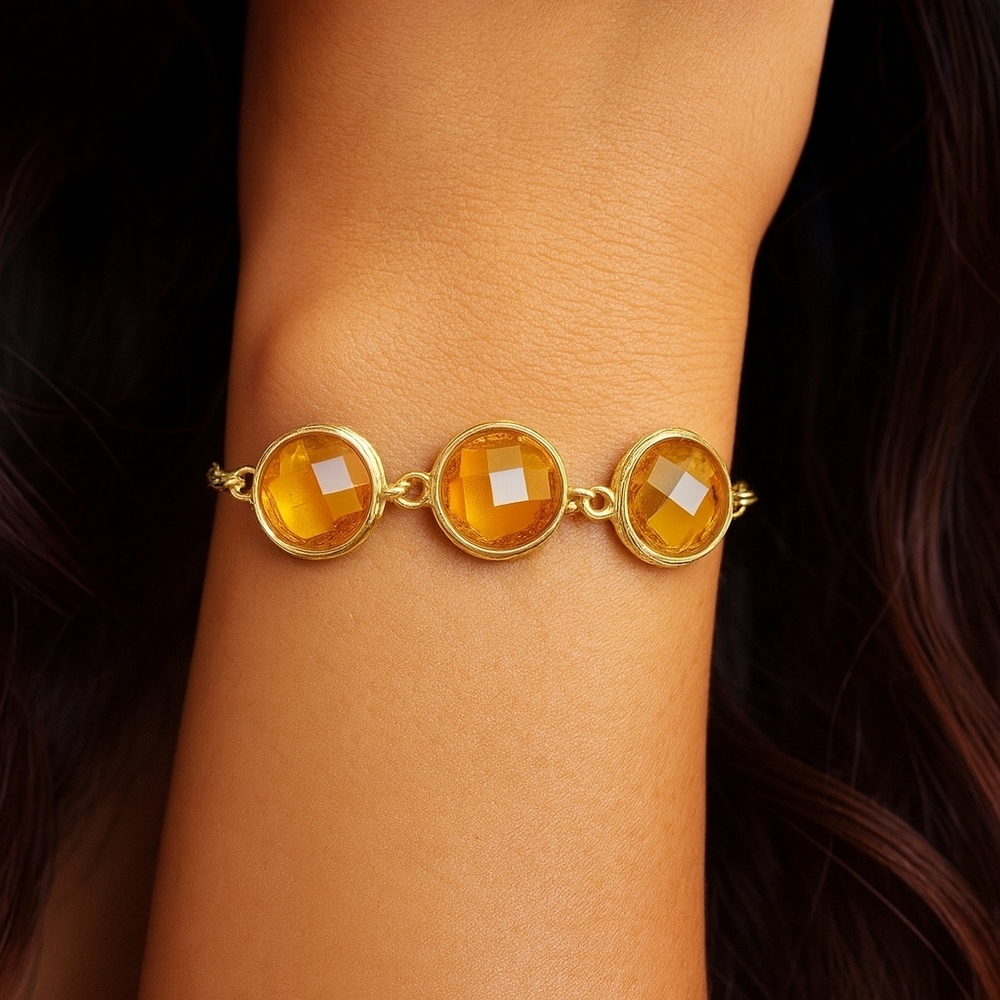 Banana Republic Women Gold Bracelet - Sparkling Crystal Elegant Fashion Jewelry